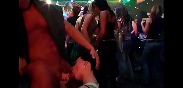  Tons of bang on dance floor blow jobs from blondes with sperm at face